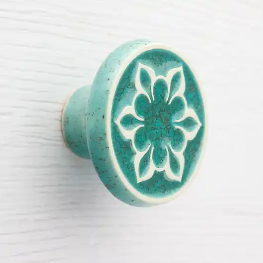 Okazja Ceramiczna gałka do mebli, mięta nakrapiana, wz.2