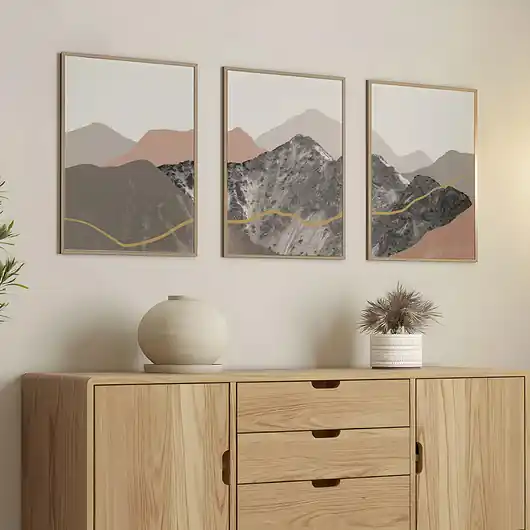 Plakaty góry Tatry, zestaw/tryptyk w stylu mid-century, do salonu, sypialni. Nie przegap