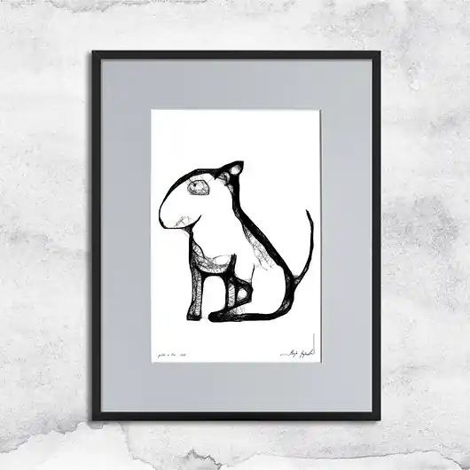 Grafika z ramą - nr 109 - bulterier Super okazja