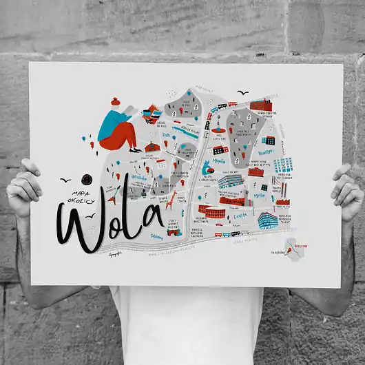 Rabat Warszawa Wola Mapa plakat 70x50 cm