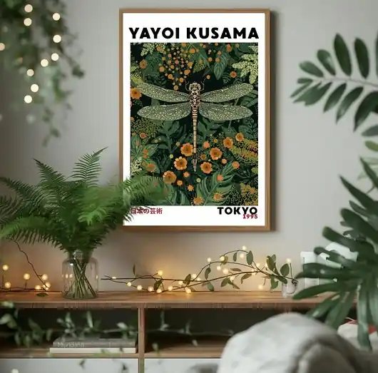 PLAKAT dekoracja ważka grafika leśna sztuka ścienna Kusama Zamów dziś