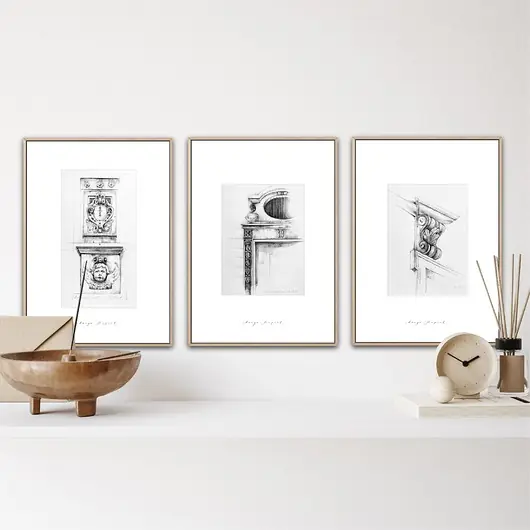 Detale architektoniczne - Komplet 3 reprodukcji Darmowy zwrot