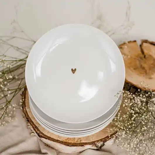 Talerz obiadowy 24 cm - ZŁOTE SERCE Obniżka ceny