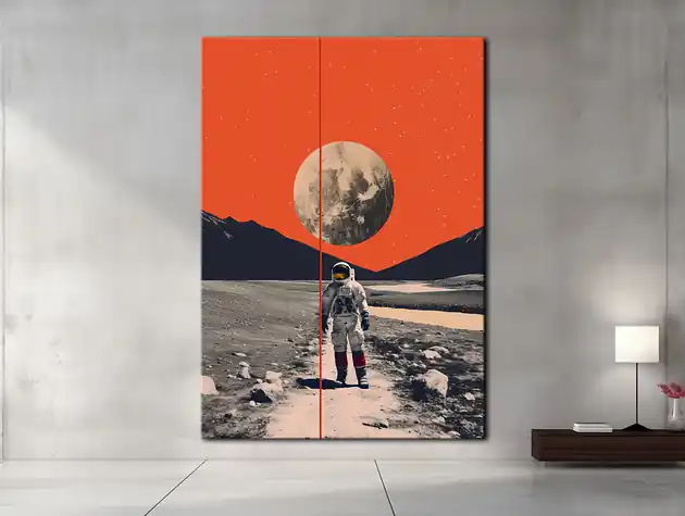 Apollo 11 - Obraz na płótnie - Druk, Blejtrama - Minimalistyczny Kolaż 2 Ekspresowa dostawa