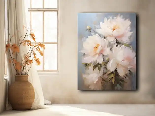 Wybór klientów Kwiaty peonie - Obraz na płótnie - Druk, Blejtrama - Akwarela, Boho 14