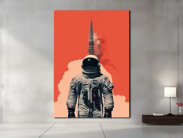 Apollo 11 - Obraz na płótnie - Druk, Blejtrama - Minimalistyczny Kolaż 7 Bezpieczna płatność