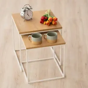 Dodaj do koszyka Zestaw stolików kawowych 2w1, stolik loft, białe