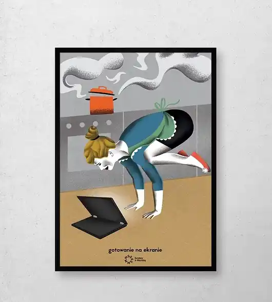 Wysoka jakość Gotowanie na ekranie PLAKAT JOGA