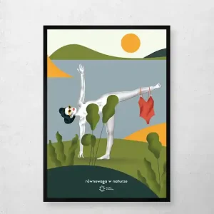 Niska cena Równowaga w naturze, ardha chandrasana PLAKAT JOGA