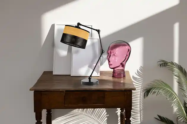 Wybór klientów Eklektyczna lampa stołowa w kolorze czarnym ASMARA DUAL
