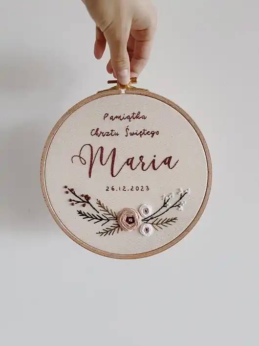Tamborek haftowany - półwianek "Wild rose" Wybór klientów