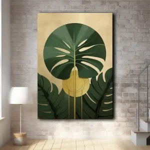 Abstrakcyjna monstera - Obraz na płótnie - Druk, Blejtrama - Loft 70 Popularny