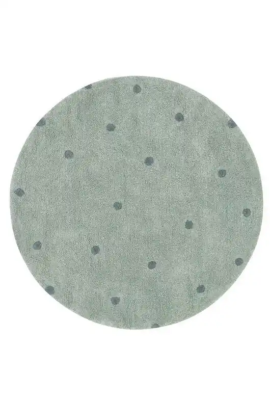 Popularny Dywan do prania Round Dot Blue Sage Ø140cm