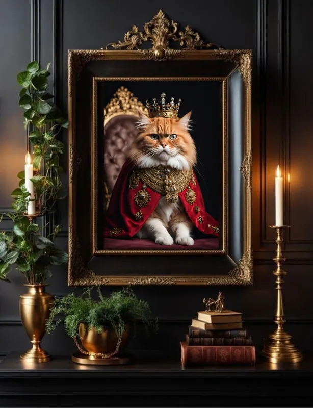 PLAKAT kot rudy pers, portret królewski, prezent Wybór klientów