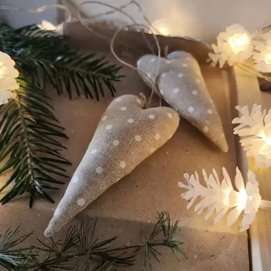 Zawieszki bombki choinkowe serduszka Premium