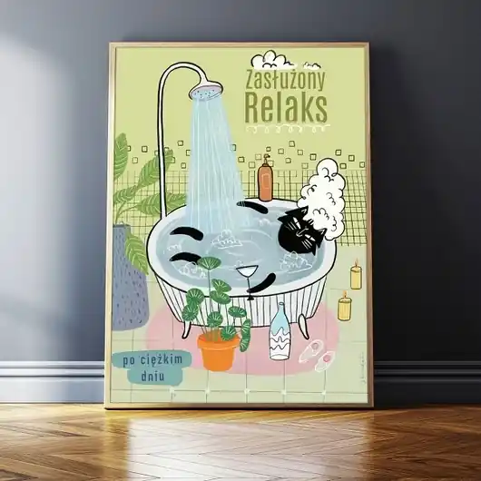 Plakat "Zasłużony relaks" Bezpieczne zakupy