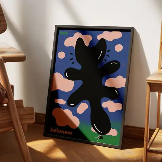 Najlepsza cena Plakat "Kot balonem"