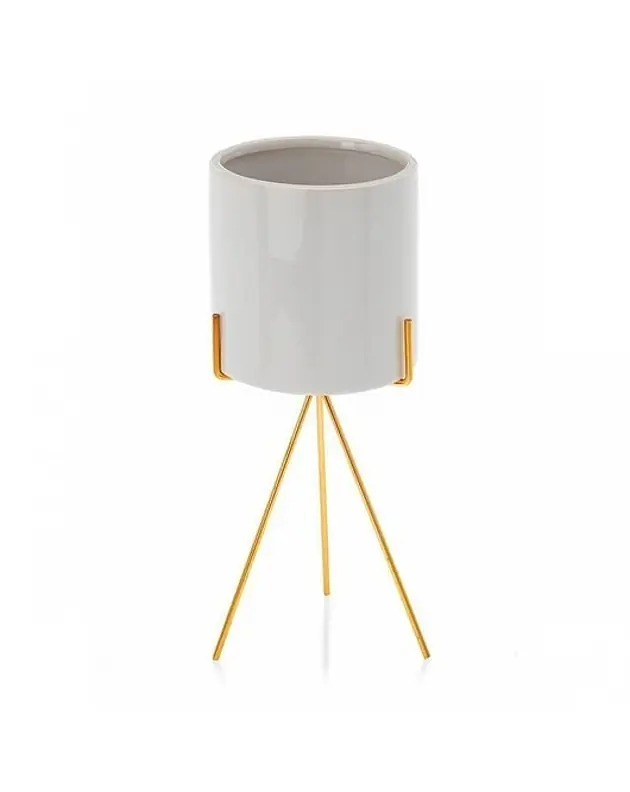 Dodaj do koszyka Kwietnik Metalowy Osłonka Ceramiczna Luna White