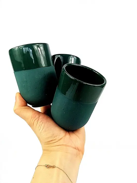 Szmaragdowa czarka ceramiczna Promocja