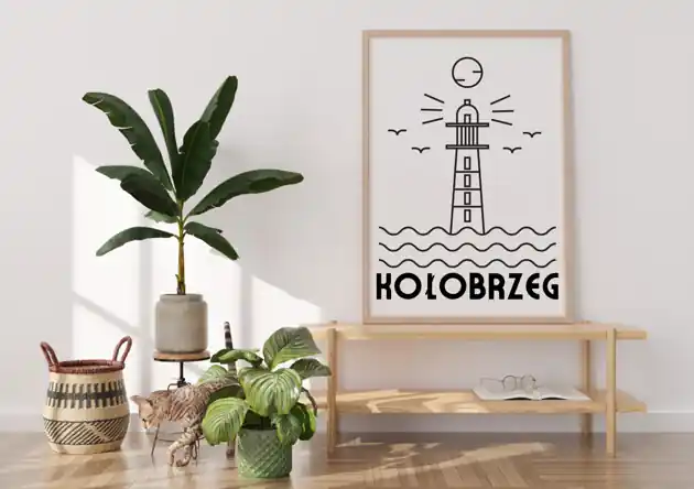 PLAKAT MORZE Bałtyckie, Kołobrzeg, latarnia morska Bezpieczna płatność