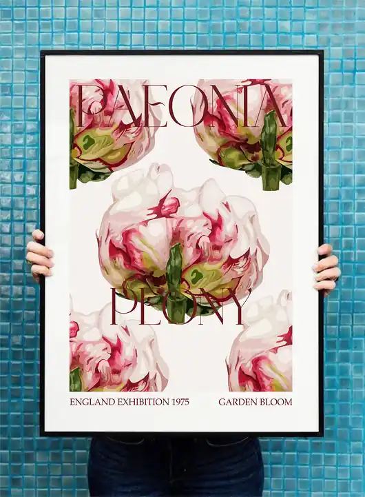 Plakat Peonie vintage Nowy
