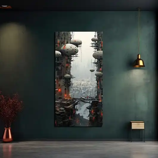 Ekspresowa dostawa Futurystyczna Japonia, Cyberpunk - Plakat - Loft, Minimalizm