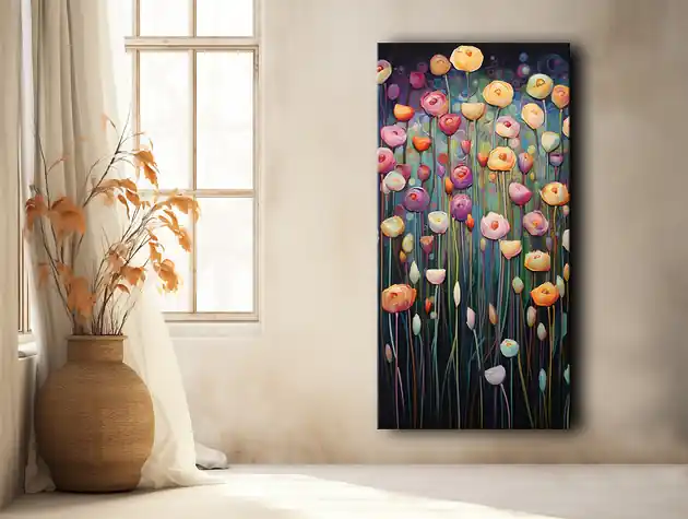 Oferta czasowa Polne kwiaty - Plakat - Olej, Boho, Abstrakcja