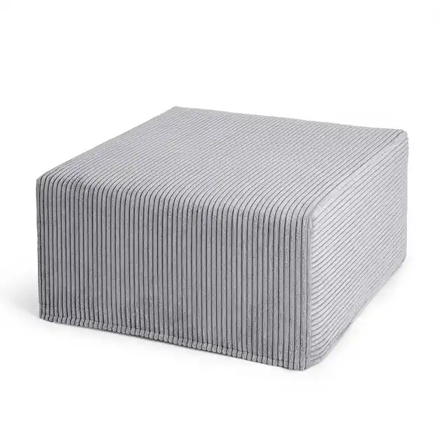 Duża kwadratowa szara pufa CORD Slim 60x30 Nowy