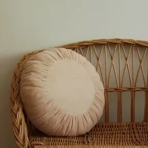 Nowość Dekoracyjna pikowana okrągła poduszka welurowa boho