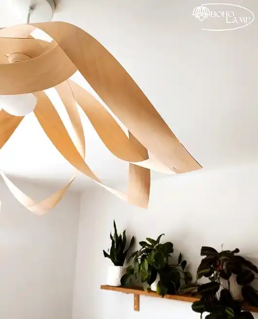 Efektowna sufitowa lampa z drewna PRIMULA L Zamów dziś
