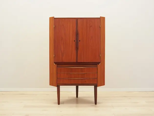 Rabat Szafka narożna tekowa, duński design, lata 70, produkcja Dania