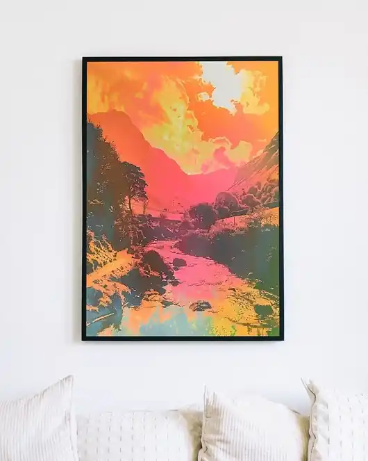 Plakat - Neonowe góry Ekspresowa dostawa