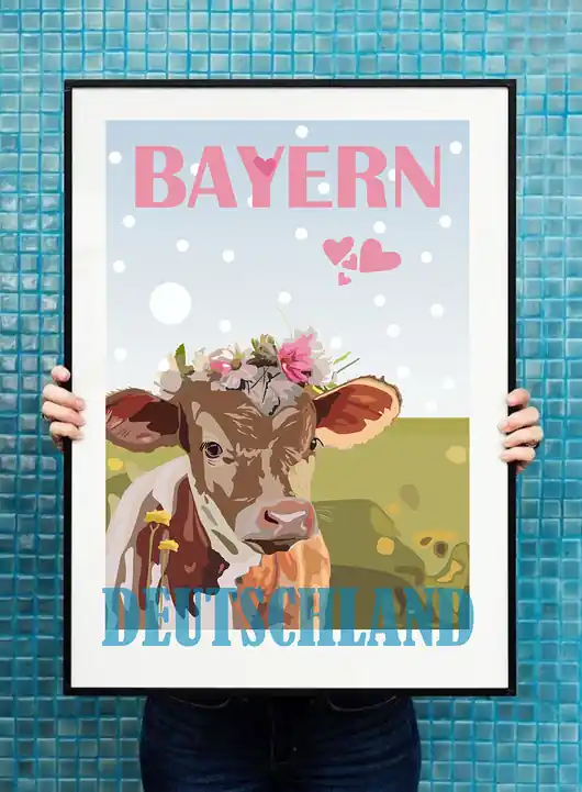 Plakat Alpejska krówka Wysoka jakość