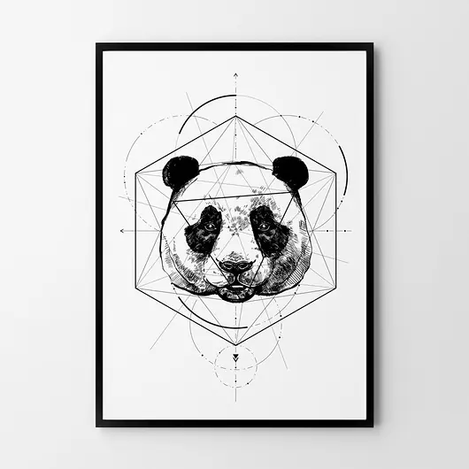 Rabat Plakat Panda geometria