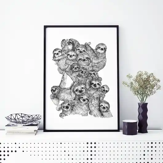 Rabat Rodzina Leniwców- grafika- ilustracja