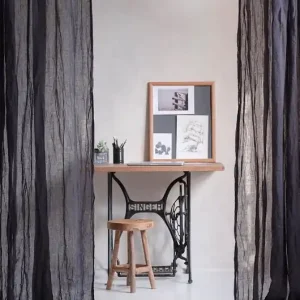 Przejrzysta Zasłona z Lnianego Muślinu - graphite Dodaj do koszyka