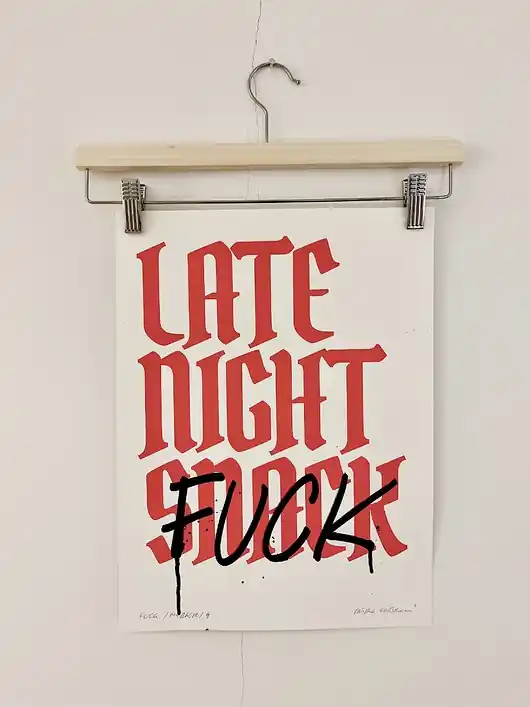 Plakat Sitodruk FUCK / MARKER Tylko dziś