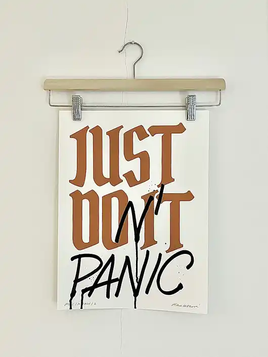 Łatwy zwrot Plakat Sitodruk PANIC / MARKER