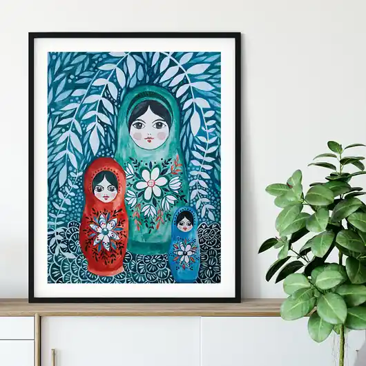Matrioszki ilustracja drukowana Hit sprzedaży