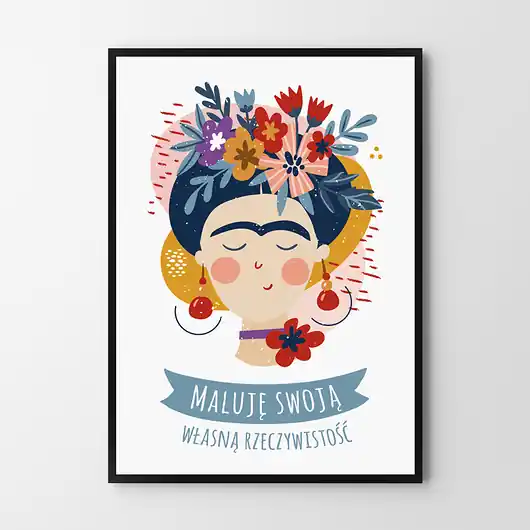 Do wyczerpania zapasów Plakat Frida w kwiatach ilustracja