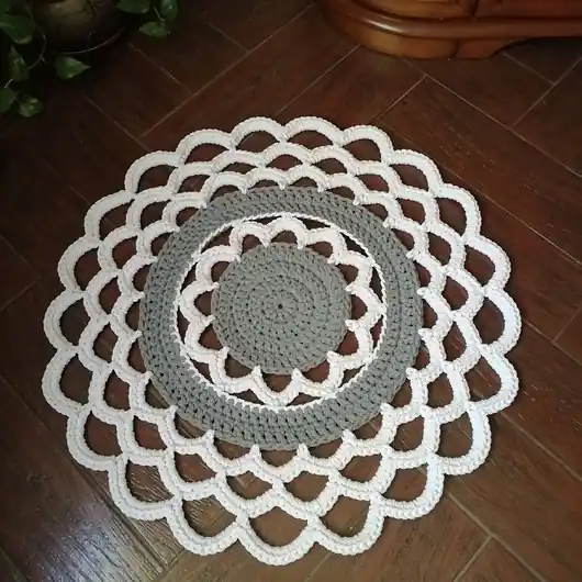 Rabat Dywan szydełkowy ze sznurka bawełnianego 80cm