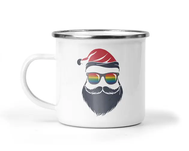 Oferta czasowa Kubek świąteczny emaliowany z Mikołajem