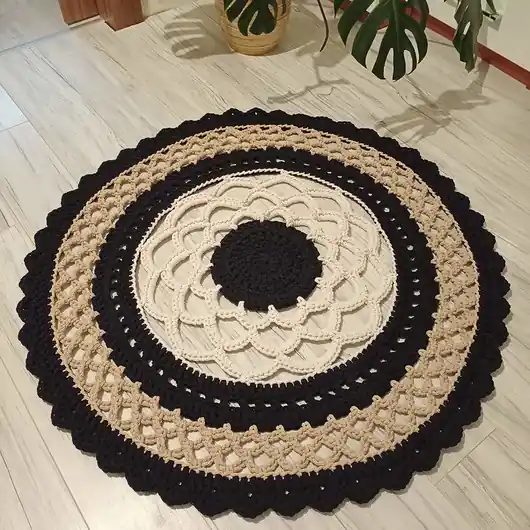 Dywan szydełkowy ze sznurka bawełnianego 100cm Szybka dostawa