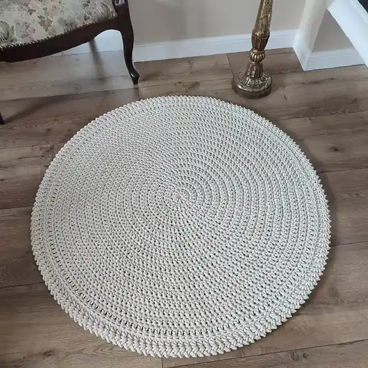 Obniżka ceny Dywan szydełkowy ze sznurka 110cm