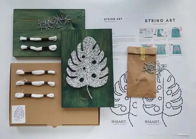 BOX DIY String art MONSTERA kreatywny zestaw zrób to sam Wybór klientów