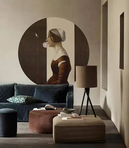 Rabat Dots Handmaid With Bubble Gum - samoprzylepna tapeta w kształcie koła