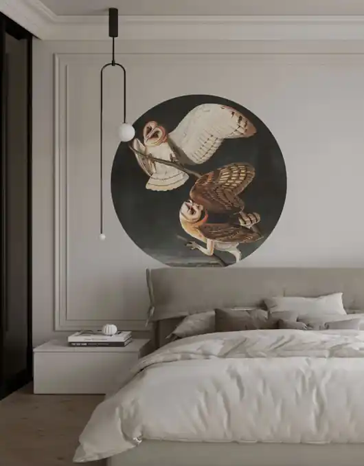 Sprawdź teraz Dots Owls - samoprzylepna tapeta w kształcie koła
