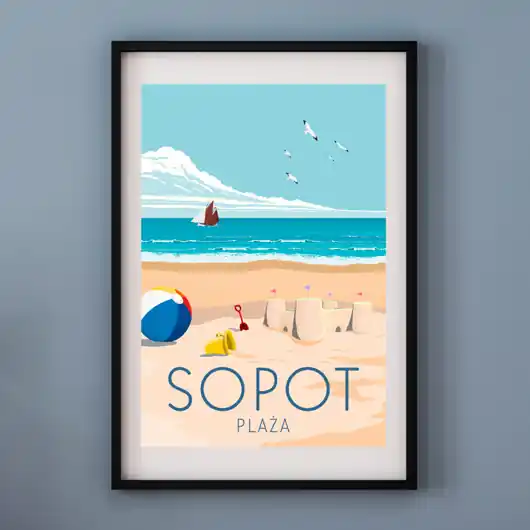 Hit sprzedaży Plakat SOPOT PLAŻA