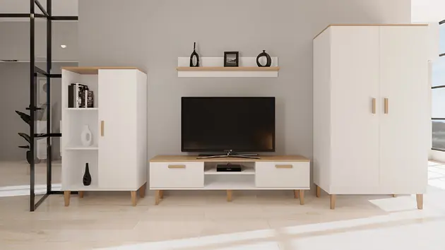 Rabat Szafka RTV DALLAS 160 biały hikora