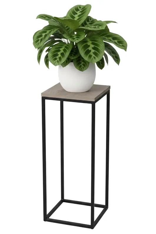 Łatwy zwrot Kwietnik Metalowy Drewno TAVOLO 60cm czarny loft